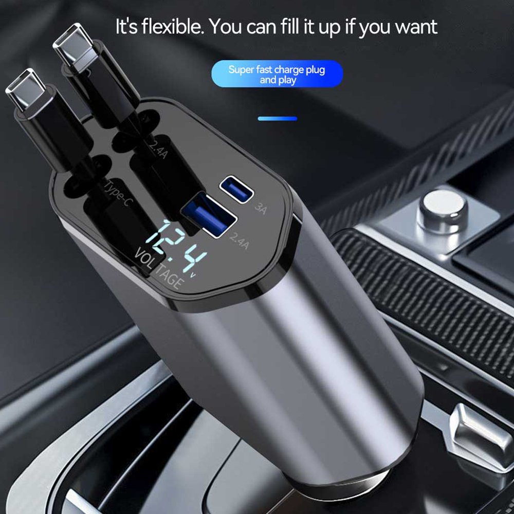 4-in-1 USB-C Car Charger with Dual Fast Ports - Code: CMH-01