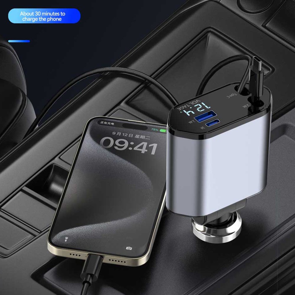 4-in-1 USB-C Car Charger with Dual Fast Ports - Code: CMH-01