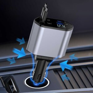 4-in-1 USB-C Car Charger with Dual Fast Ports - Code: CMH-01