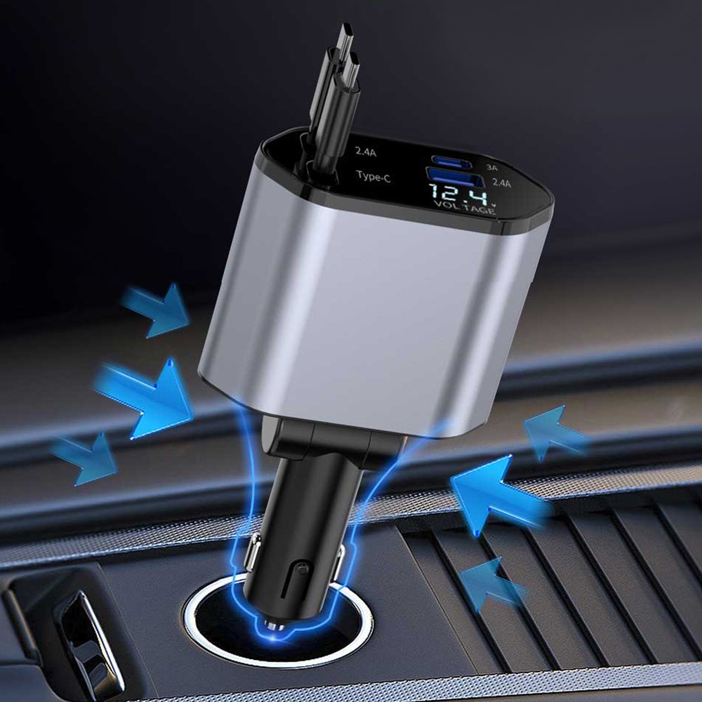 4-in-1 USB-C Car Charger with Dual Fast Ports - Code: CMH-01