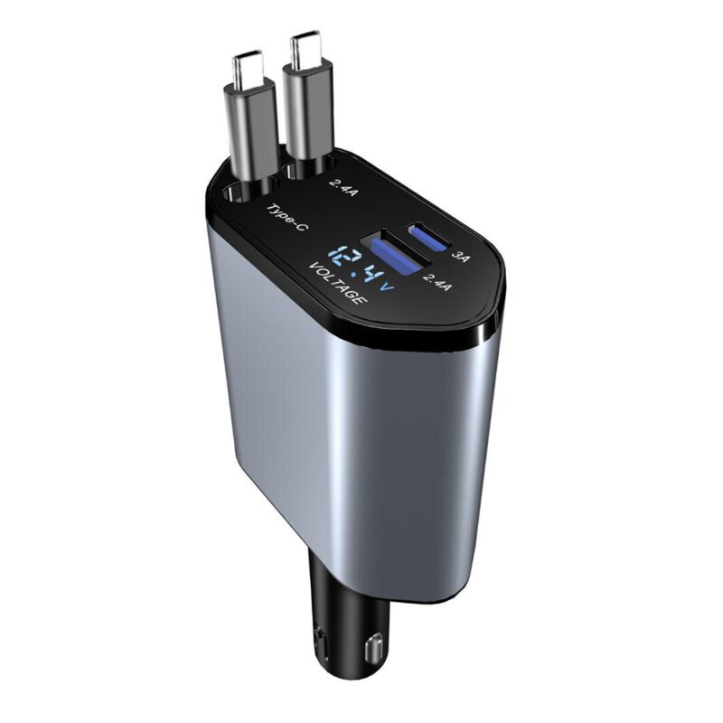 Pull rope double line single pull telescopic car charger - Code: CMH-03