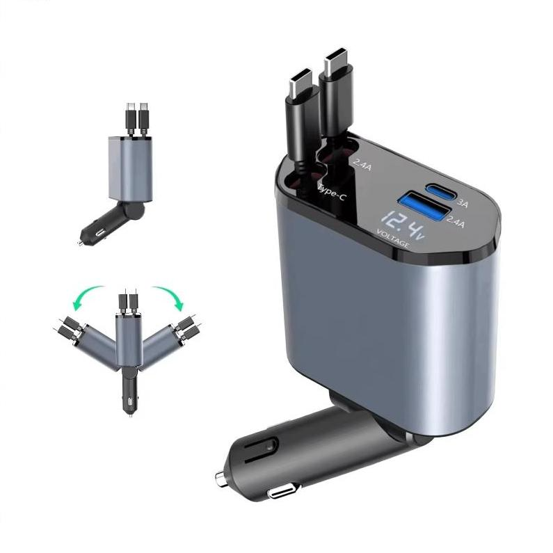4-in-1 USB-C Car Charger with Dual Fast Ports - Code: CMH-01