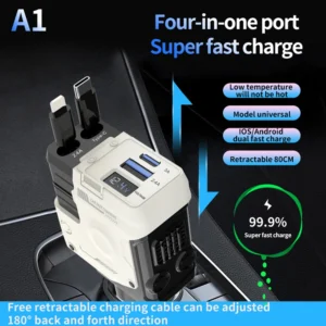 Four in one rope car charger - Code: CMH-02