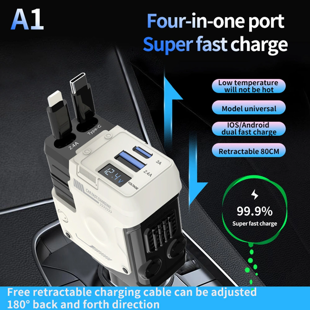 Four in one rope car charger - Code: CMH-02