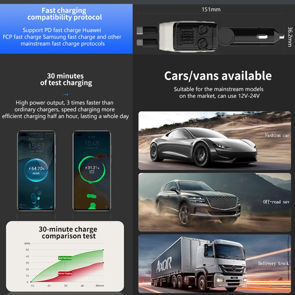 Four in one rope car charger - Code: CMH-02
