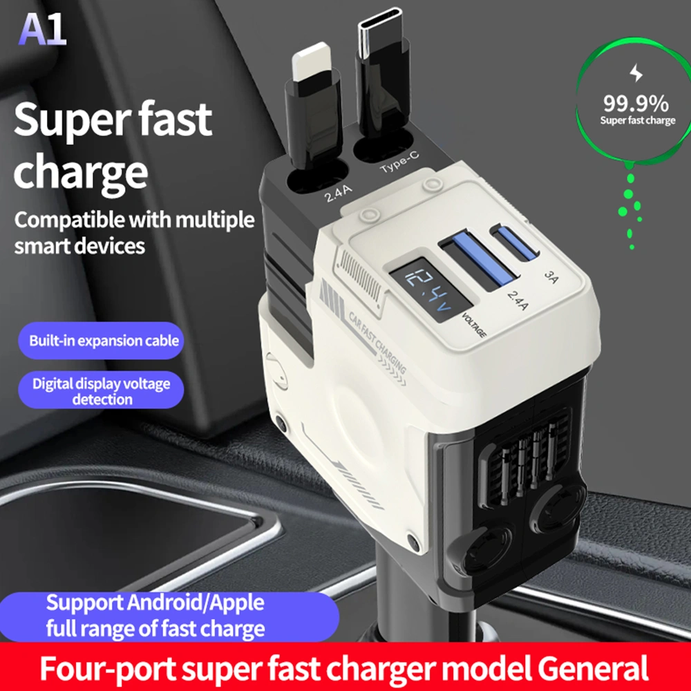 Four in one rope car charger - Code: CMH-02