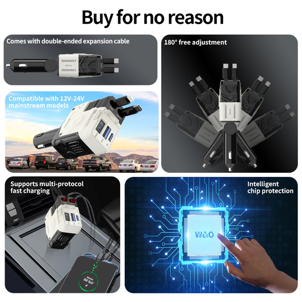 Four in one rope car charger - Code: CMH-02