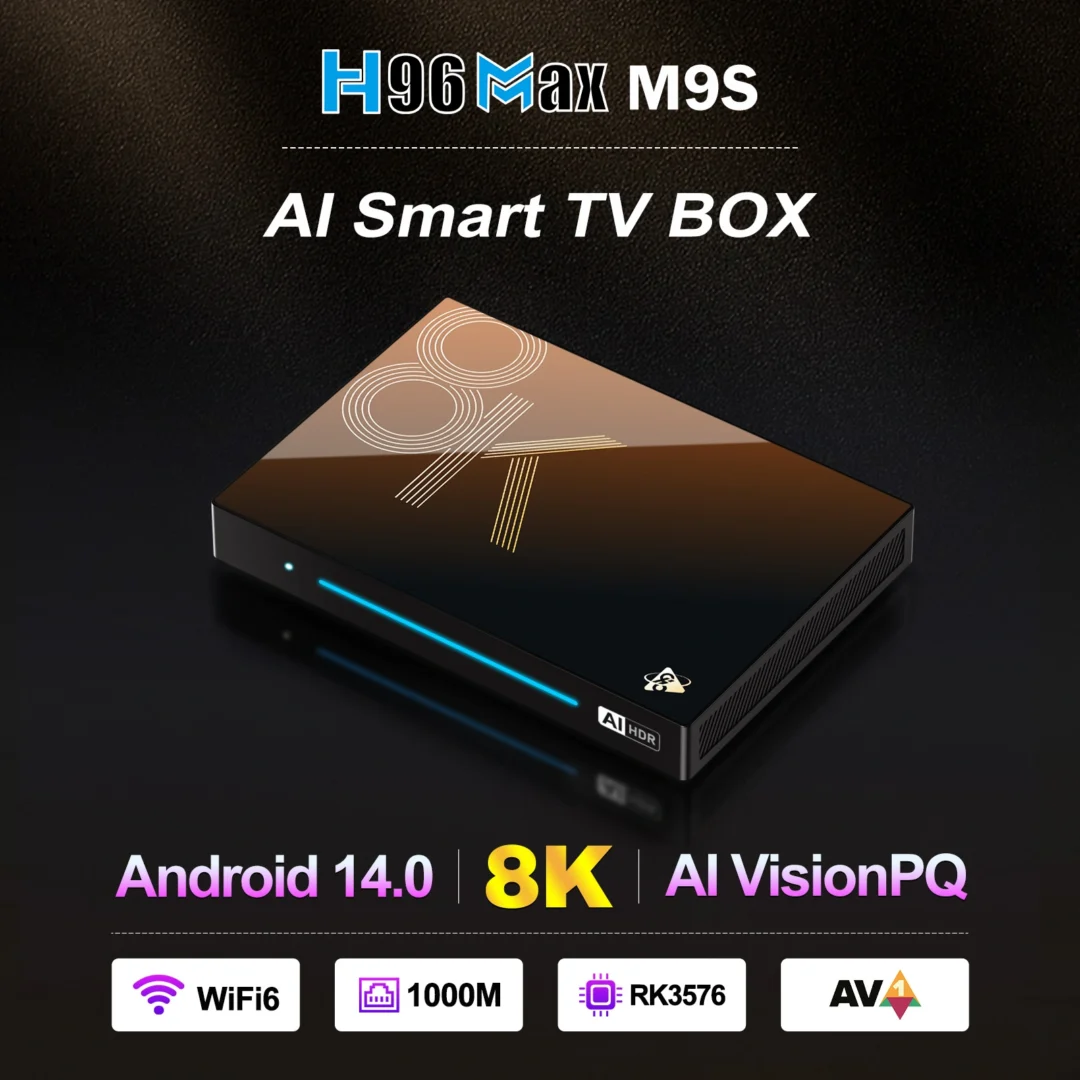 GO TV Stick H96Max M9S | Android 14 – 8GB RAM – WiFi 6 – 8GB or 128GB ROM